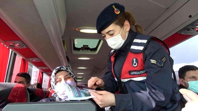 43 ilin geçiş güzergahında araçlar tek tek durduruldu, KADES uygulaması tanıtıldı