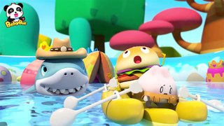 漢堡快跑！大鯊魚來了！ | 美食小當家 | Baby Shark | 動畫 | 卡通 | Animation for Kids | BabyBus | 寶寶巴士