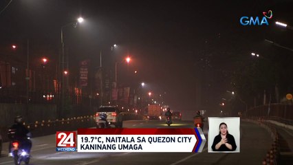 19.7°c, naitala sa Quezon City kaninang umaga | 24 Oras