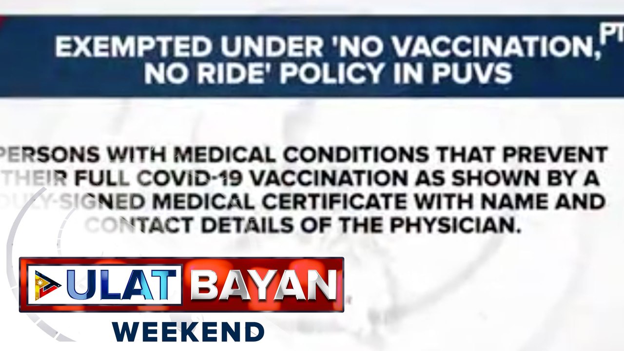'No vax, no ride' policy, ipatutupad na sa pampublikong transportasyon bukas