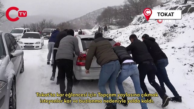 Kar eğlencesi için yaylaya çıktılar, yolda kaldılar