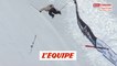 Cody Laplante perd ses deux skis lors d'un saut à Font Romeu - Ski freestyle - CM (H)