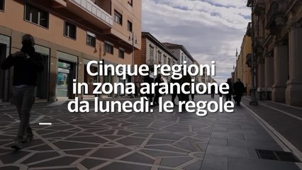 Cinque regioni in zona arancione da lunedi': le regole