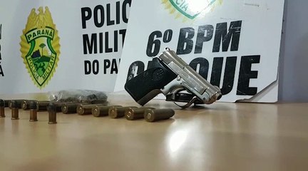 Pelotão de choque apreende pistola com mulher de 21 anos