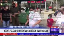 Pobladores indignados por agresión policial a ciudadano en Choloma, Cortés