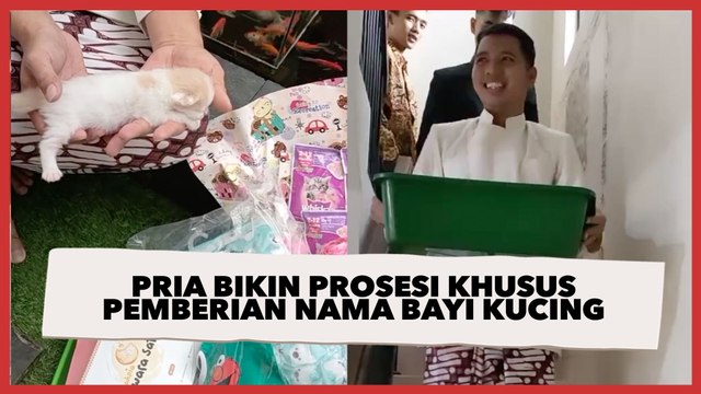 Viral Pria Bikin Prosesi Khusus Pemberian Nama Bayi Kucing, Warganet: Kucing Sultan
