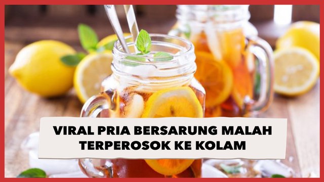 Ingin Ikut Tren 'Yang Terdalam' Bawa Es Teh Jumbo, Viral Pria Bersarung Malah Terperosok ke Kolam