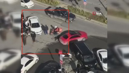 Önce tartıştı sonra motosiklete çarpıp böyle kaçtı