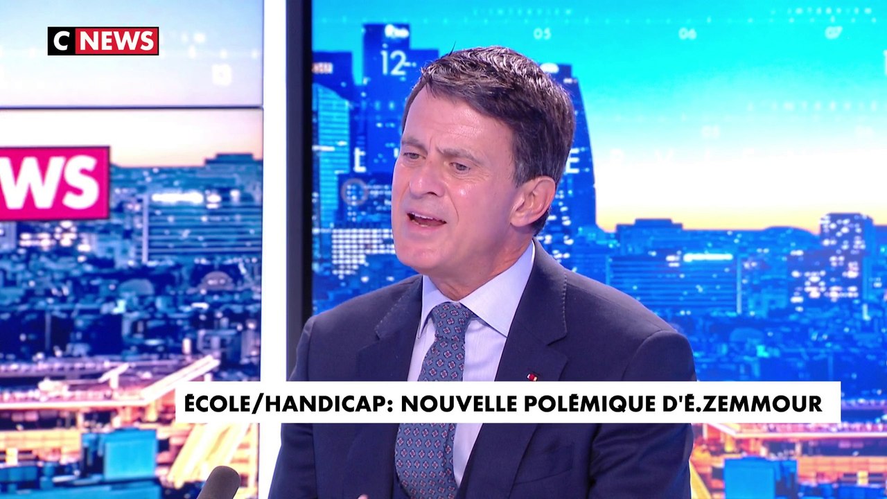Handicap à l’école : «Je suis choqué par les propos d’Éric Zemmour», a déclaré Manuel Valls