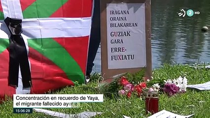 Concentracion en memoria del joven muerto en el rio Bidasoa