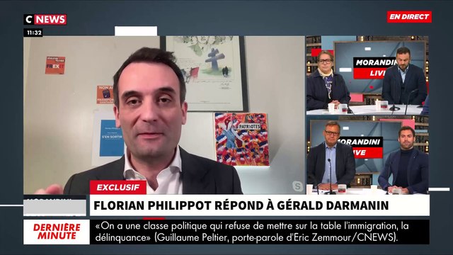 EXCLU - Photo polémique: Florian Philippot annonce dans Morandini Live qu'il va porter plainte contre Gérald Darmanin après le tweet du ministre de l'Intérieur