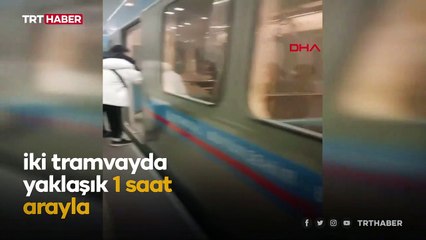 İstanbul'da tramvaydan çıkan duman paniğe neden oldu