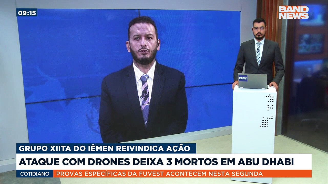 Pelo menos três pessoas morreram em ataques com drones em Abu Dhabi, capital dos Emirados Árabes Unidos.Saiba mais em youtube.com.br/bandjornalismo