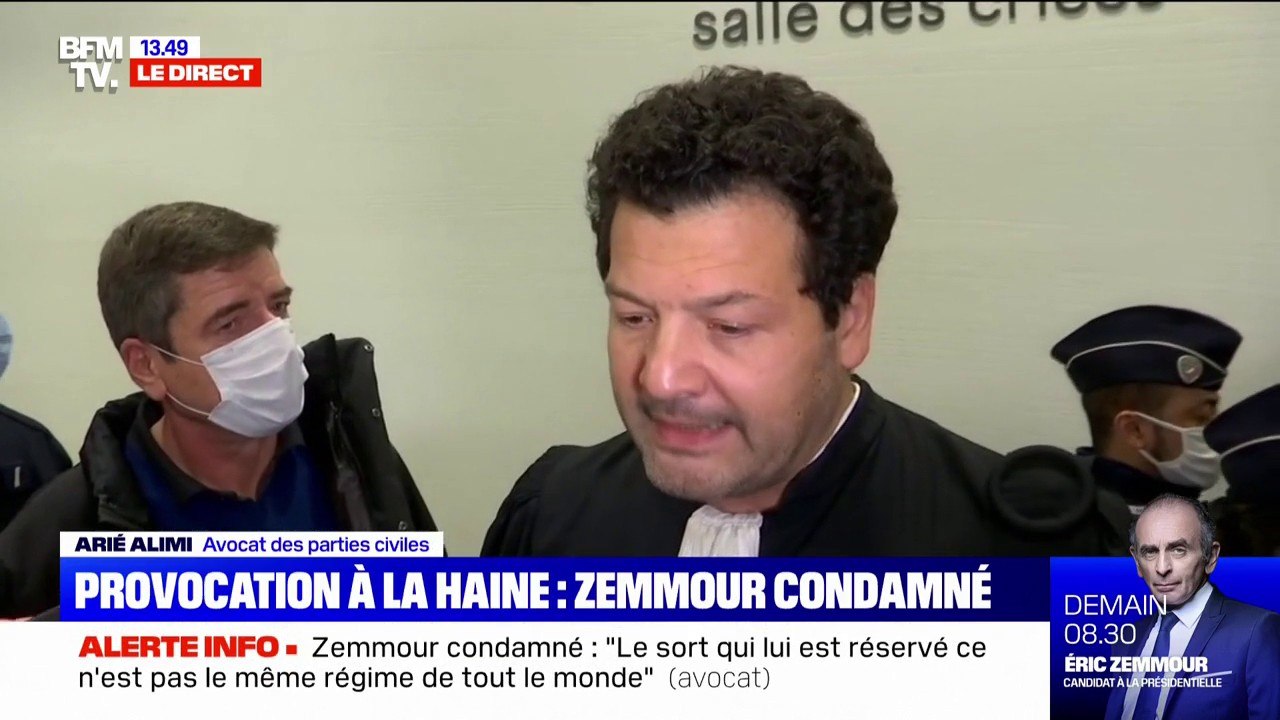 Me Arié Alimi, avocat des parties civiles sur la condamnation d'Eric Zemmour: "Il faut qu'il comprenne qu'on ne laissera pas passer"