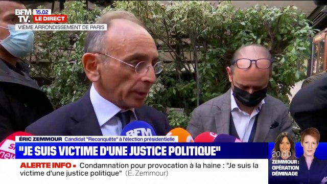 Eric Zemmour sur sa condamnation pour provocation à la haine: J'ai un agenda judiciaire chargé car on veut me diaboliser