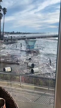 Tonga Volcano Tsunami Sends Crashing Waves to California