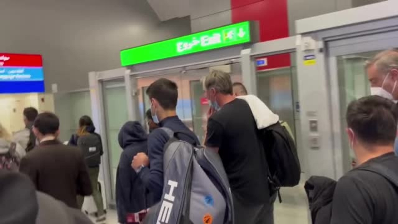 Tennis star Novak Djokovic arrives home in Belgrade