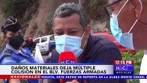 ¡Daños materiales, deja colisión múltiple en bulevar FFAA!