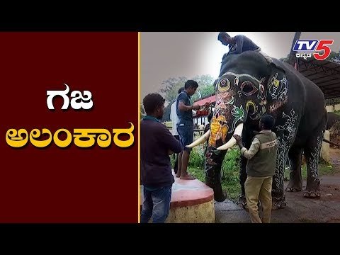 Mysore Dasara 2019 - Elephant Body Painting in Mysore Palace | TV5 Kannada