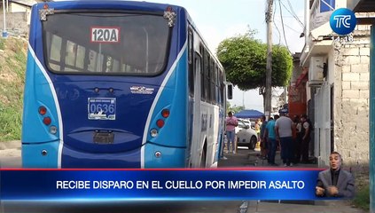 Guayaquil: Un conductor recibió un disparo en el cuello por impedir asalto en un bus