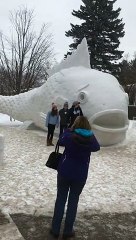 Snow Sculpture Steals Snowman's Spotlight