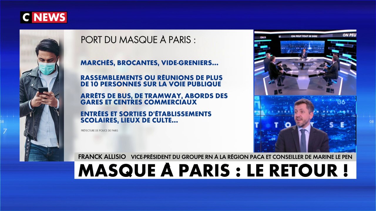 Franck Allisio «Tous les docteurs le disent depuis des mois que le masque à l’extérieur ne sert à rien»