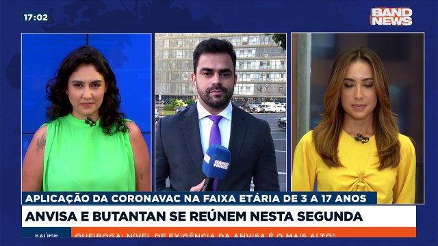 A Anvisa e o Instituto Butantan reúnem-se hoje para discutir a aplicação da vacina Coronavac contra Covid-19 em crianças e adolescentes de 3 a 17 anos de idade. Saiba mais em youtube.com.br/bandjornalismo