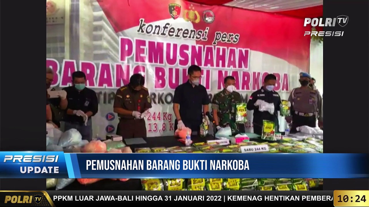 Dittipidnarkoba Bareskrim Polri Melakukan Pemusnahan Barang Bukti Narkoba