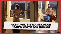 Viral Aksi Unik Siswa Sekolah Tanpa Bawa Tas Ransel, Malah Pakai Tas Emak hingga Keranjang Belanja