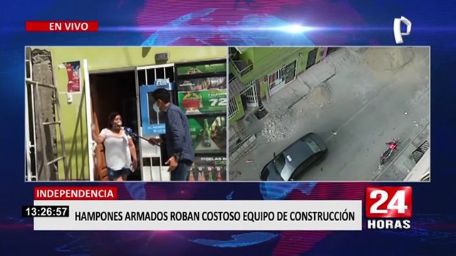 Independencia: encañonan a obreros y roban costoso equipo de construcción