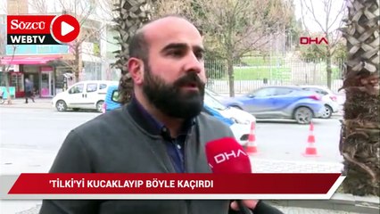 'Tilki'yi kucaklayıp böyle kaçırdı