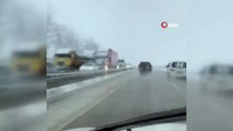 Kar yağışı fena bastırdı! Bursa-Ankara yolu trafiğe kapandı