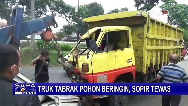 Jangan Berkendara Jika Mengantuk! Sopir Truk Meninggal Dunia Setelah Tabrak Pohon Beringin