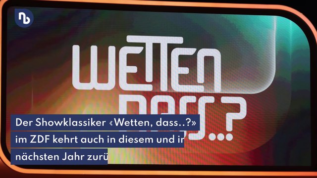 ZDF zeigt 2022 und 2023 «Wetten, dass..?»-Ausgaben mit Gottschalk