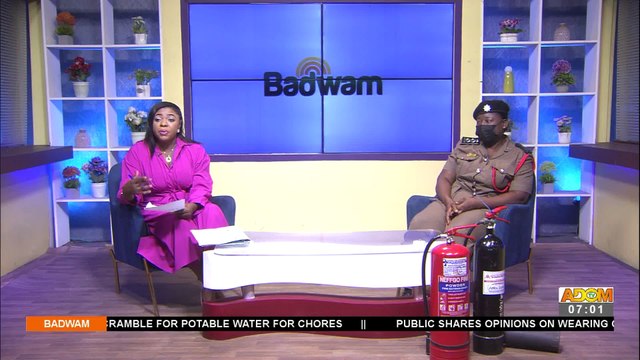 FIRE EMERGENCY Using fire extinguishers the right way Badwam Afisem on Adom TV (18-1-22)