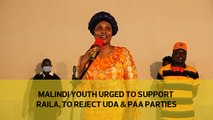 Malindi youth urged to support Raila, to reject UDA & PAA parties