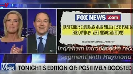 Laura Ingraham Clapped in Celebration While Reporting That The Highest Ranking U.S. Military Officer Has COVID