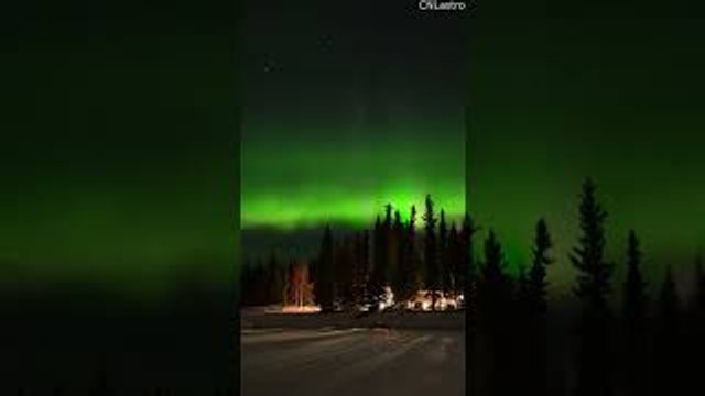 Dancing Northern Lights Over North Pole, Alaska
