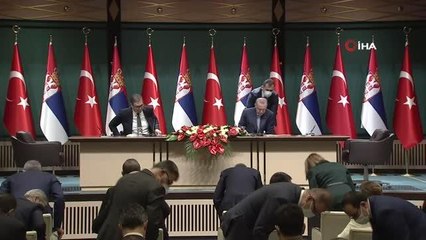 Cumhurbaşkanı Erdoğan ile Sırbistanlı mevkidaşından ortak basın toplantısı