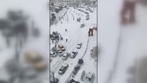 Zincirleme trafik kazası cep telefonu kamerasında