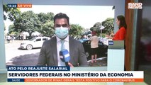 Servidores federais se reúnem neste momento em frente ao ministério da economia, em Brasilia Túlio Amâncio está lá.Saiba mais em youtube.com.br/bandjornalismo