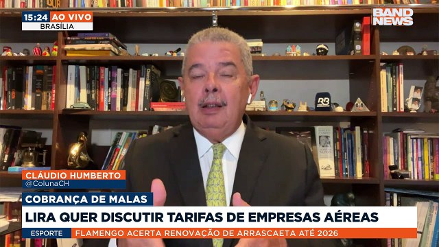 O presidente da Câmara, Arthur Lira quer discutir as tarifas cobradas pelas empresas aéreas brasileiras. Assunto para nosso colunista Claúdio Humberto.Saiba mais em youtube.com.br/bandjornalismo