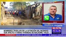 ¡Incendio arrasa varias casas en Nacaome, Valle!