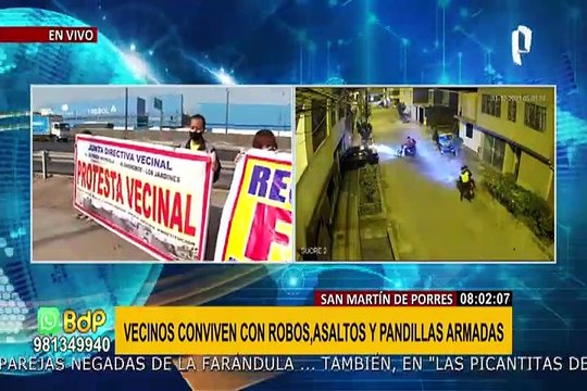 SMP: cansados de robos y asaltos, vecinos exigen mayor seguridad en avenida Alfredo Mendiola