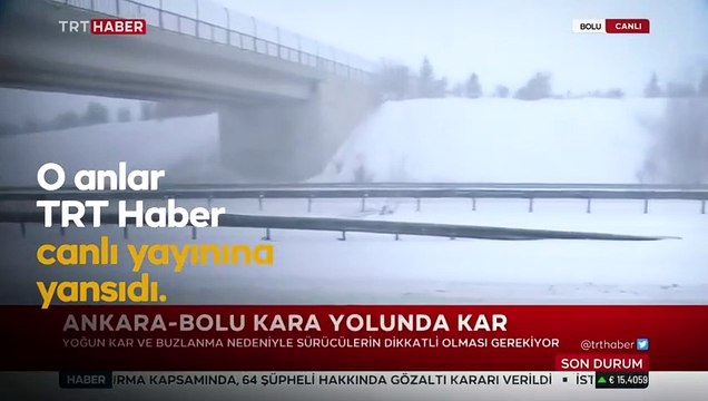 Kar yağışı haberi sunan TRT muhabiri canlı yayında kaza geçiriyordu
