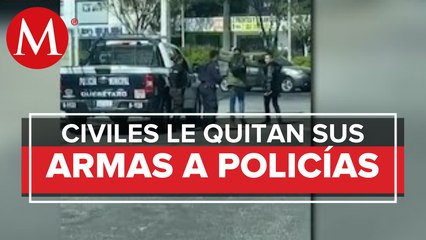 En Querétaro, civiles despojaron de sus armas a dos policías municipales