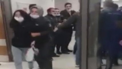 Hamile hemşireye saldırı kamerada