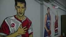 Şırnak'ta milli sporcular duvarlara resmedildi