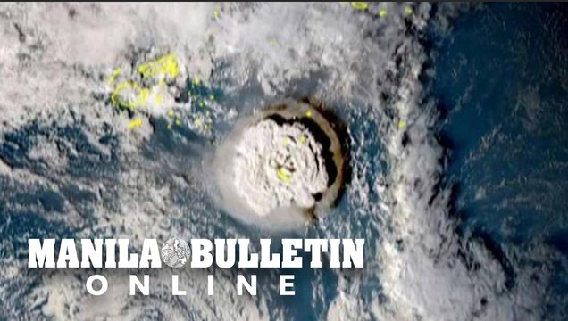 Satellite images of Tonga before and after volcano eruption