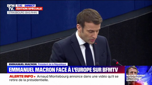 Emmanuel Macron devant le Parlement européen: l'Europe a tenu fermement la barre durant la pandémie